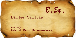 Biller Szilvia névjegykártya